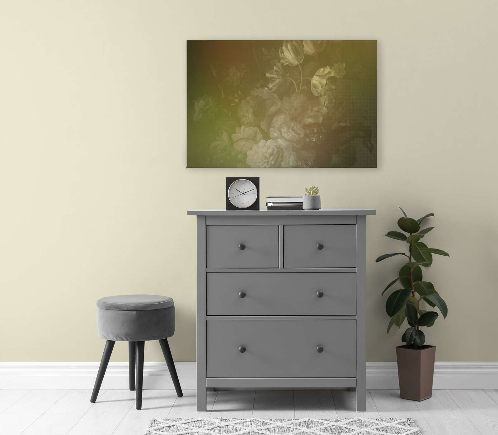             Dutch pastel 2 - Leinwandbild Rosen-Bouquet holländischer Kunststil – 0,90 m x 0,60 m
        